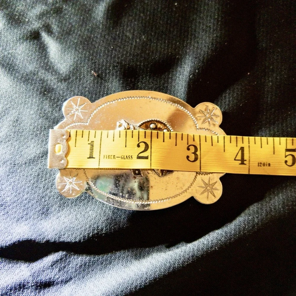 Vintage Western Equestrian Horseshoe Silver Belt Buckle Rodeo‎ Farm Ranch